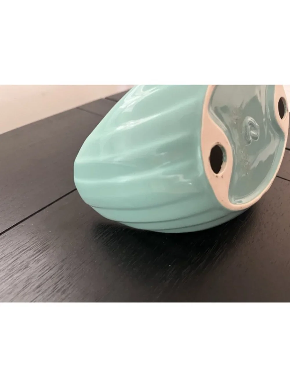 Vintage Aqua Ceramic Swan Towel Holder 80s Retro Bathroom Washcloth Decor 7